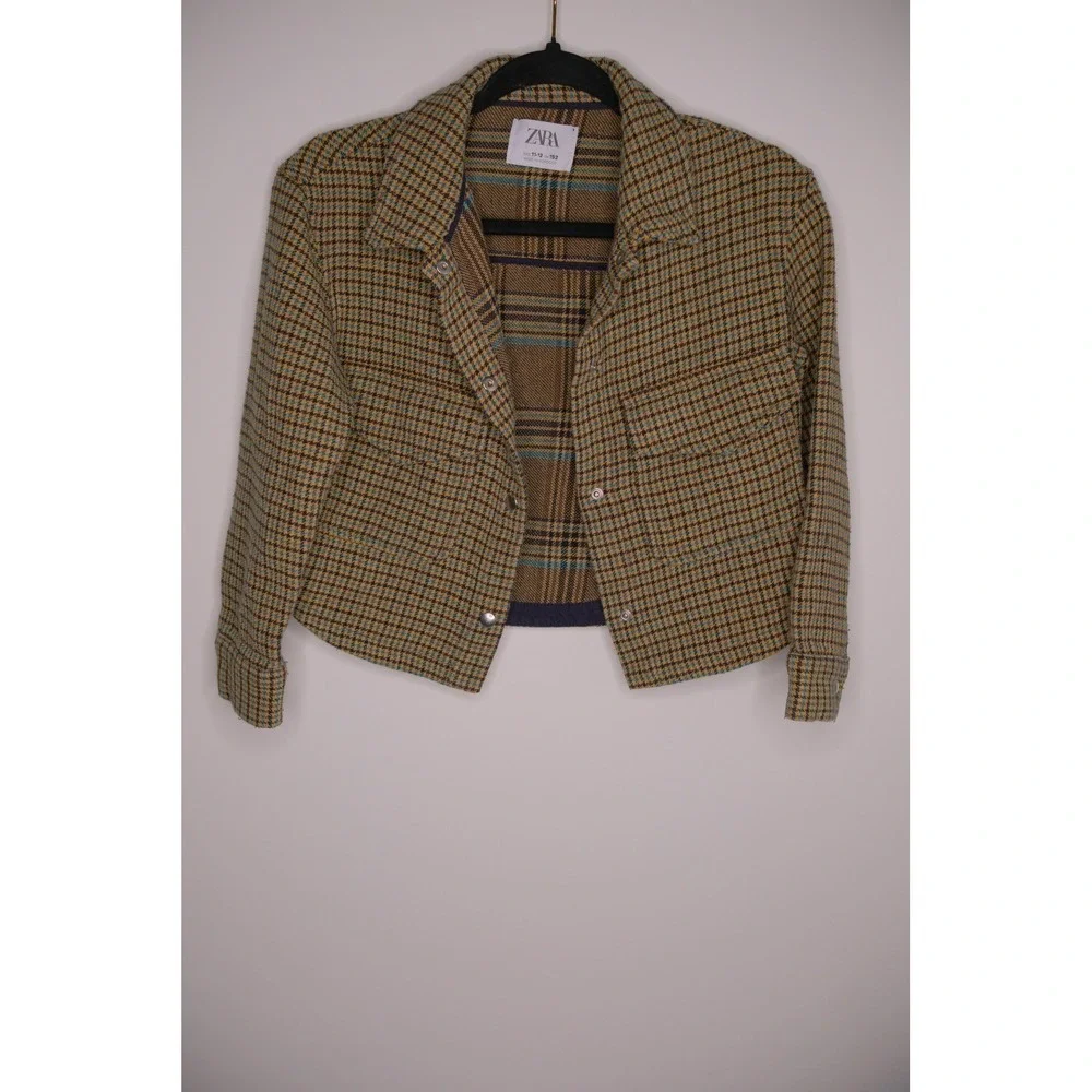 Zara Kids Plaid Button Front‎ Jacket Size 11-12 Years CM 152